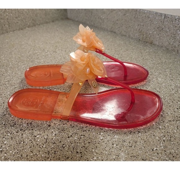 Tory Burch Blossom Jelly Sandals Size 6 Practically New. - Picture 4 of 4